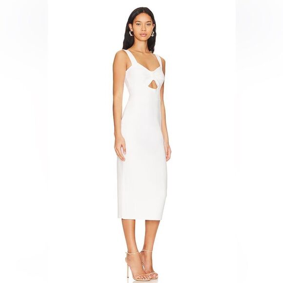 NEW Elliatt Rosa Bodycon Midi Dress Ivory Size Small - Picture 2 of 10